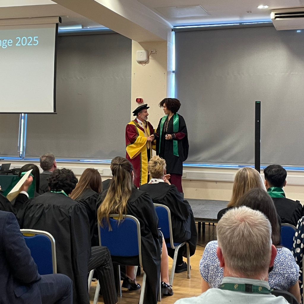 Picture of Betty collecting her award